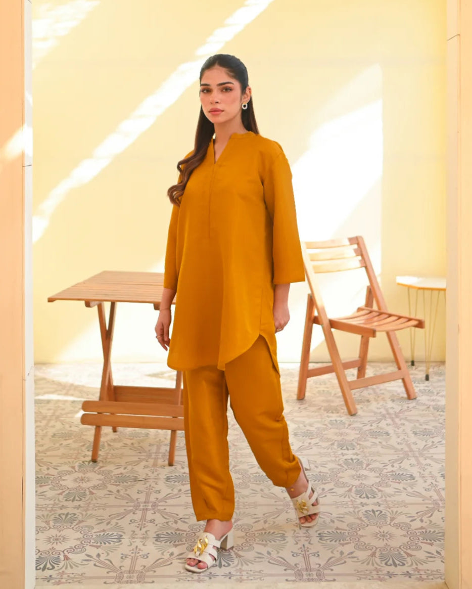 Mustard Two Piece Dress