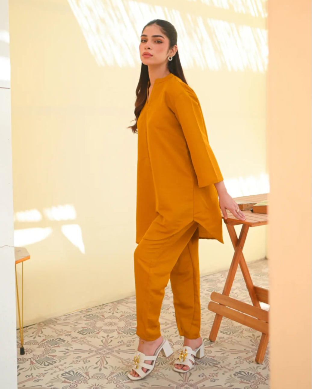 Mustard Two Piece Dress