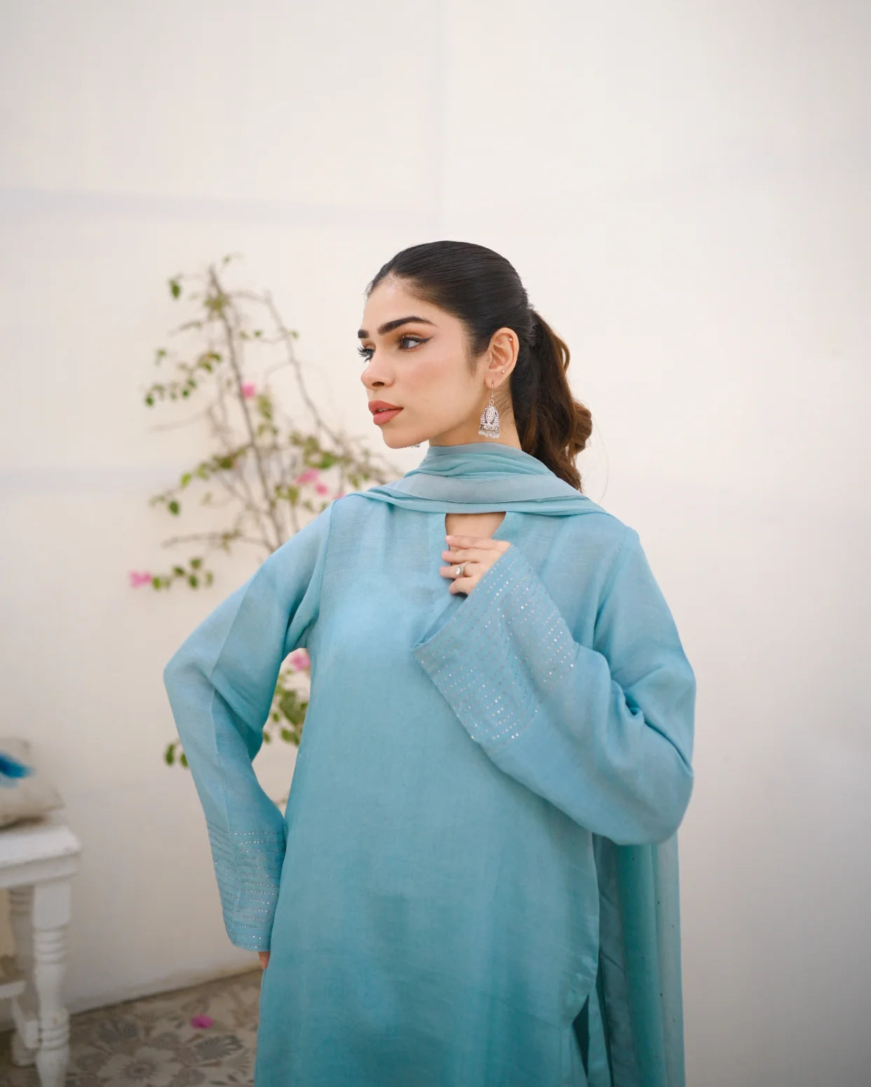 Cyan - Farshi Shalwar Set