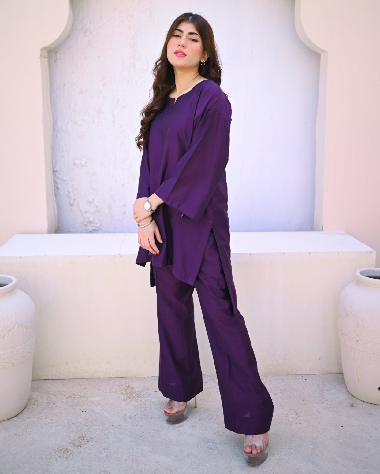 Deep Violet Two Piece Dress