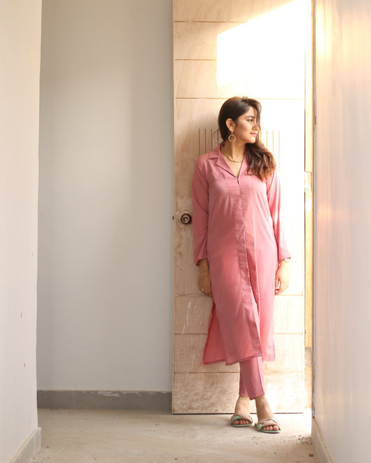 Flamingo Pink Two Piece Dress