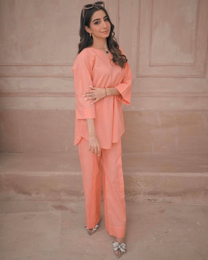 Peach Two Piece Dress